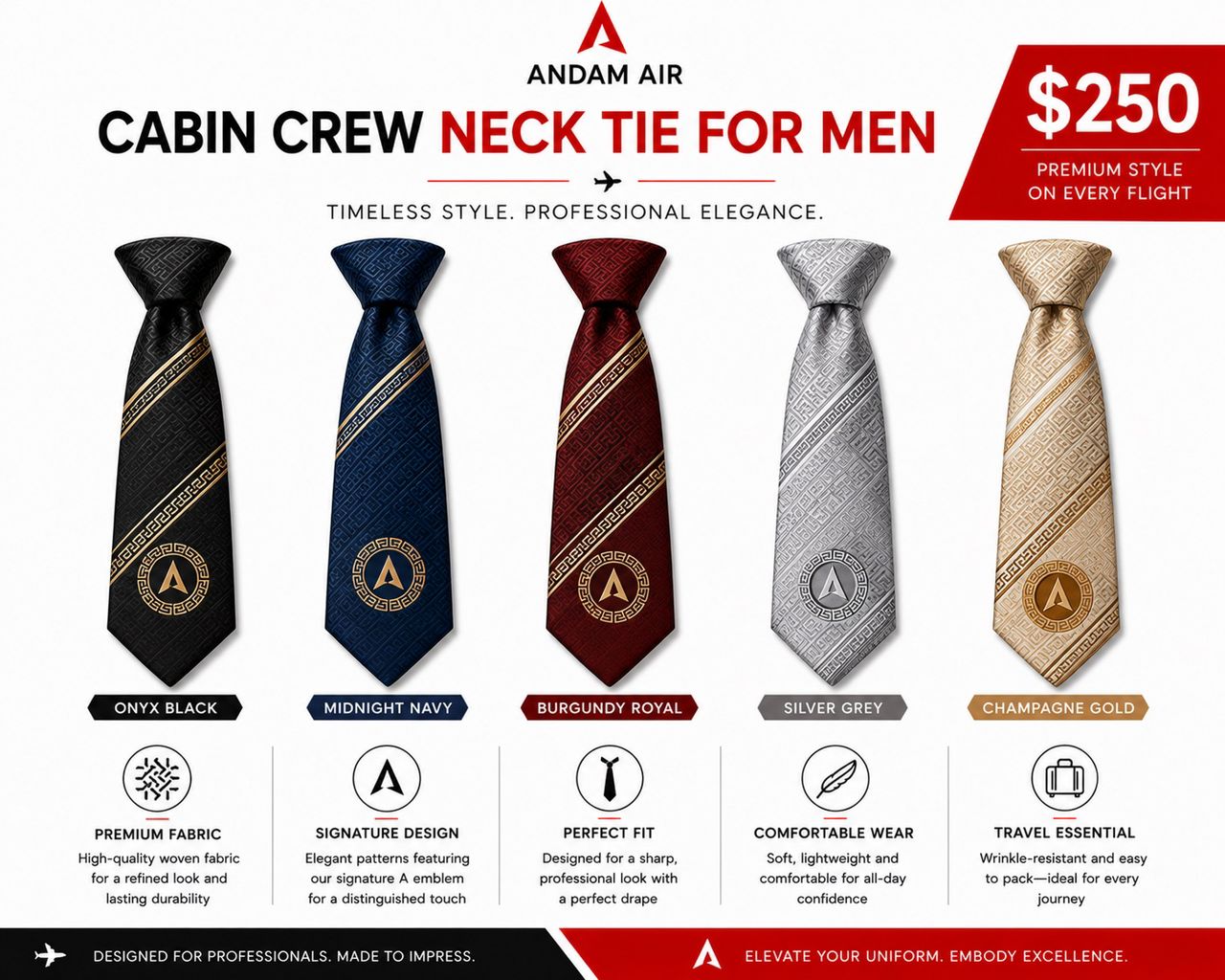 Neck Tie - Long Tie (Men Cabin Crew) - Image 2